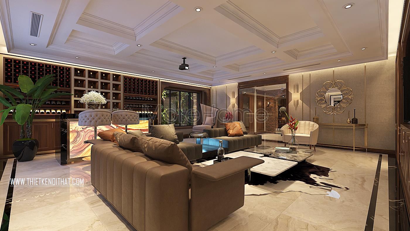 Thiết kế nội thất phòng khách biệt thự Vinhomes GreenBay HL30 